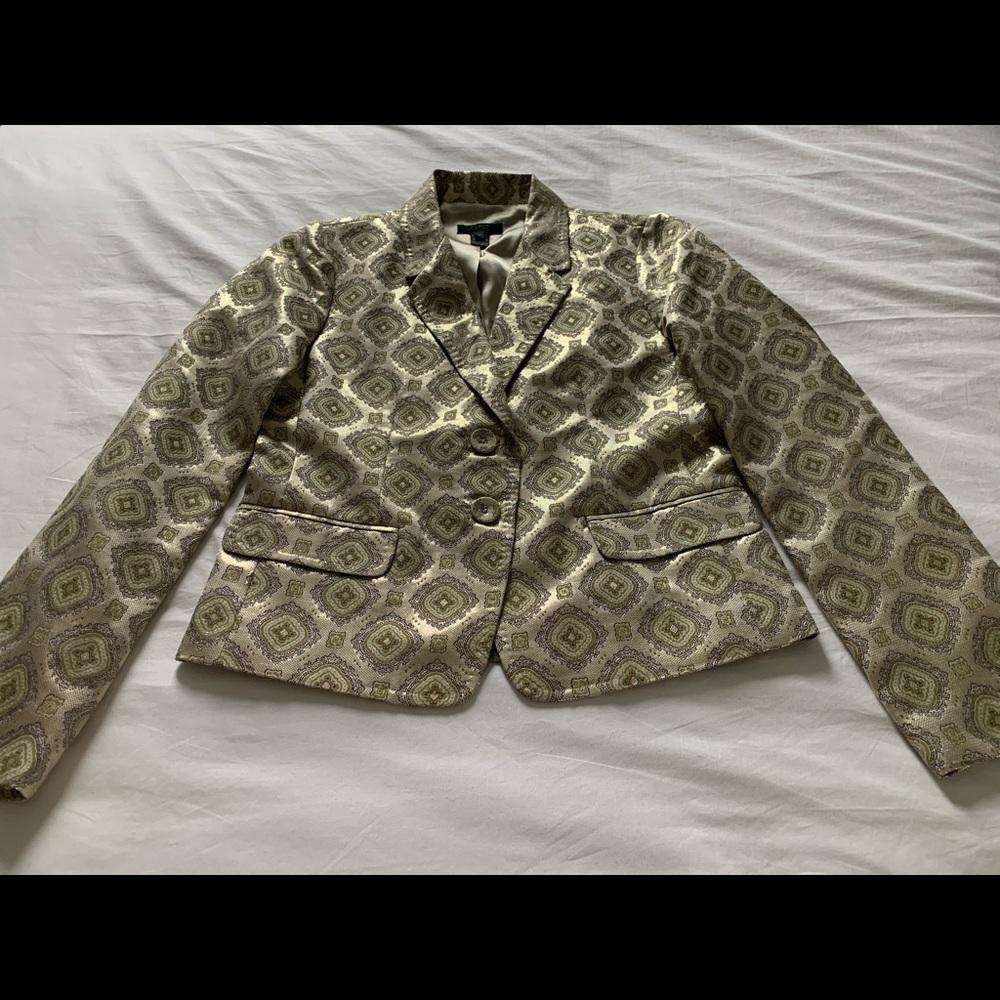 EUC! RARE! J.Crew Collection Gold Metallic Medallion Blazer